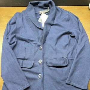 New York and company women’s top long sleeve, navy blues size extra small.
